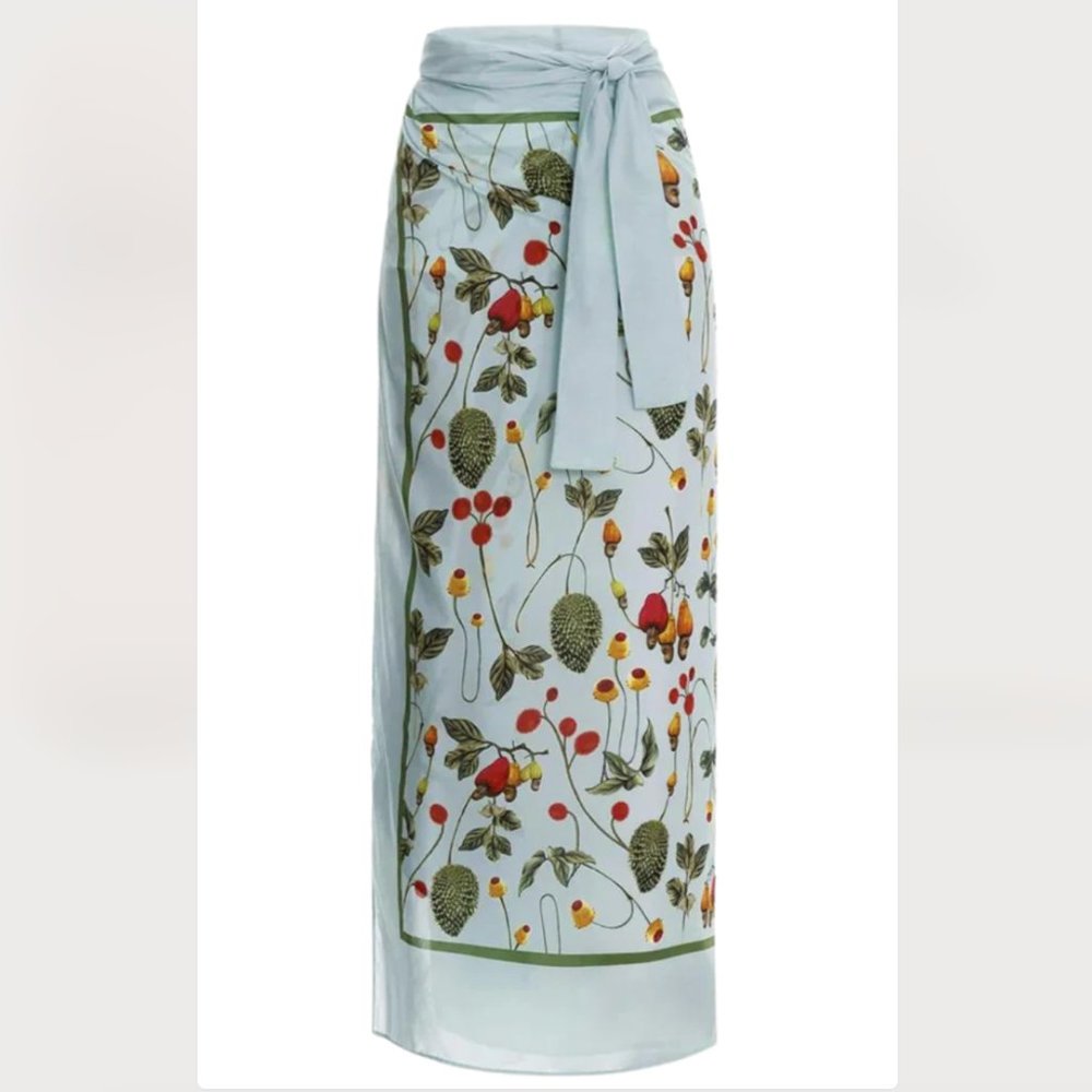 *NWT Agua by Agua Bendita - ORQUÍDEA FRUTAL AZUL COTTON PAREO